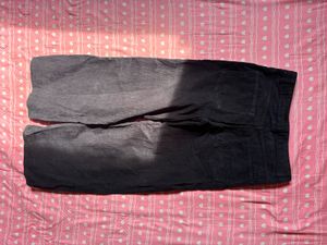 Black Corduroy Wide Leg Trousers