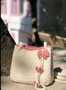 Charming Crochet Bag with Bow Detail