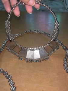 Oxidized Silver Layered Necklace Set
