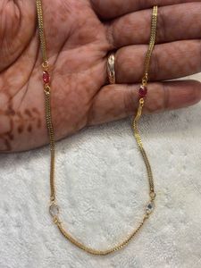 Elegant Gold Chain with Gemstones