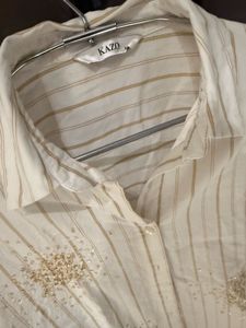 Chic Striped Sequin Embellished Shirt