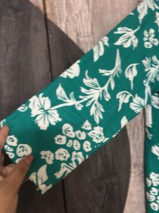 Green Floral Print Kurta