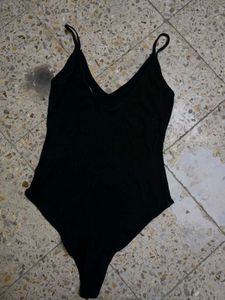 Stylish Black V-Neck Bodysuit