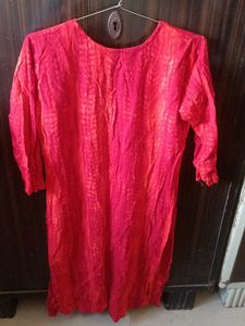 Vibrant Red Embellished Kurta for women