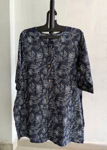 Stylish Navy Blue Printed Kurta