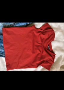 Red Basic Premium Cap sleeve Top