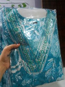 Brand New Floor Length Cotton Suit Set