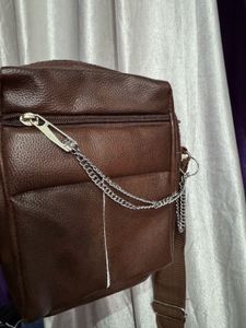 brown sling bag