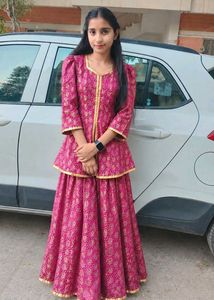 Beautiful Pink Brocade Lehenga Set