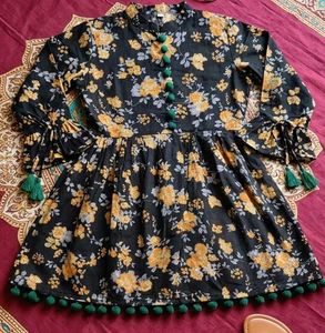 Stylish Floral Print Peplum Kurti