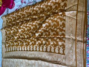 Elegant Brown Saree with Intricate Motifs