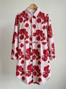 Rose Print Shirt Dress