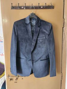 Men's Navy Velvet Blazer