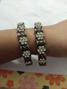 Vintage Rhinestone Bangles - Set of 3
