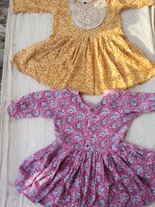 Cute Floral Print Frocks (Set of 2)