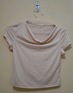 Stylish Cowl Neck Crop Top