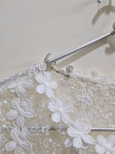 Sheer White Lace Flower Top