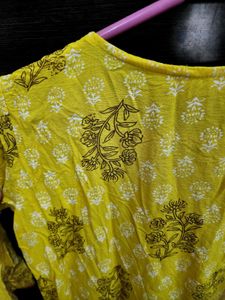 Yellow Embroidered Kurta
