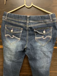 Blue Denim Capri Jeans