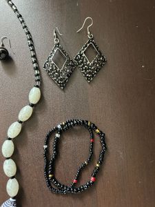 Boho Beaded Necklace &amp; Earring Set