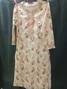 Peach Kurti Pant Set