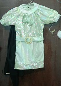 Girls' Light Green Party Dress