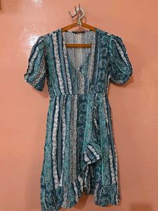 Boho Print Wrap Dress