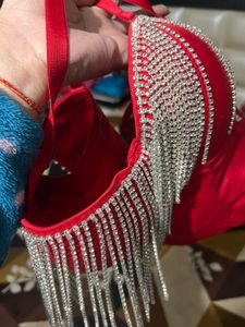 Red Embellished Blouse