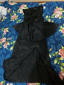 Sparkly Black Strapless Dress