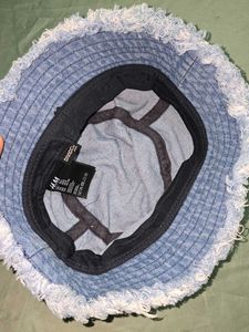 H&amp;M Denim Frayed Bucket Hat