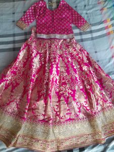 Beautiful Pink &amp; Gold Lehenga Choli