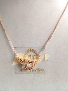 925 Rose Gold Heart Pendant Necklace With Hallmark