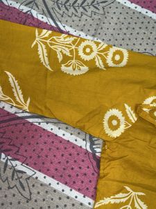 Mustard Block Print Kurta