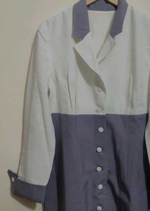 Lavender Color Block Button-Up Dress 36 Bust