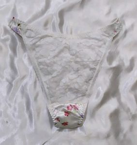 Vintage Floral Satin Thong