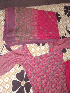 Cotton Work Kurta Set Wit Duapata