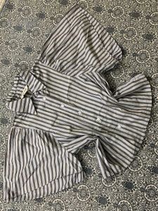 Striped Ruffled Tunic Top