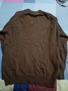 Brown V-Neck Pullover Sweater
