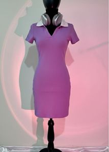 🌙Vintage polo Ribbed Mini Dress 💜