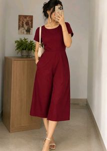 Stylish Burgundy Jumpsuit