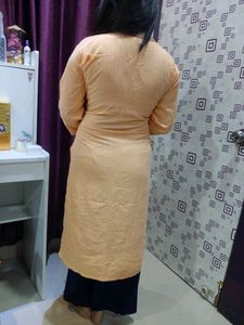 Cream Cotton Embroidered Kurti | New ✨