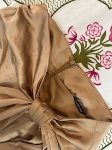 brown co-ord set corset top skirt