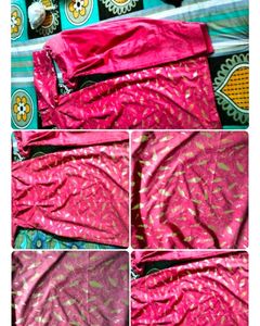 Vibrant Pink Kurta Set with Gold Print