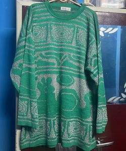 Green & Silver Knit Sweater top