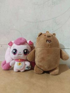 Cute Plush Toys - Pink Bunny & Brown Bear
