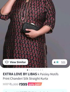 Black With Maroon Chanderi Silk Kurti