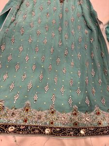 Elegant Embroidered Teal Kurta Set