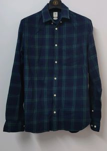 H&M Classic Blue & Green Plaid Button-Down Shirt