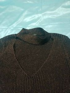 Golden Shimmer High Neck Top