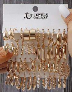 Gold Tone Hoop Earring Set